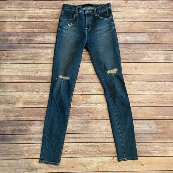 J Brand Denim - J Brand Maria High Rise Skinny Jeans Motion Distressed